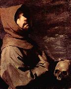 Francisco de Zurbaran, Meditierender Hl. Franziskus mit Totenschadel